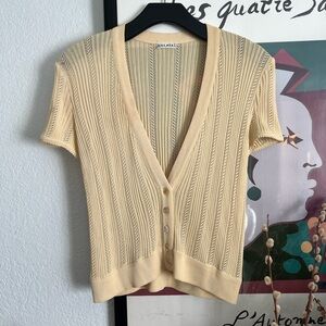 Alaia Yellow Knit Cardigan Top